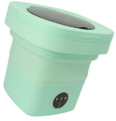 Haofy Lavatrice Portatile, Mini Lavatrice Pieghevole da 6,5 ​​Litri Lavaggio Automatico a Pulizia Profonda e Centrifuga Lavatrice a Secco con Tubo dell'Acqua per Appartamenti, (Verde)