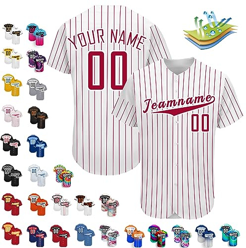 Busparst Maglia da Baseball Personalizzata Camicie da Baseball Personalizzate Cucite Camicie da Baseball Personalizzate per Uomini Donne Giovani