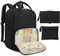 Baby Changing Bag Backpack with Portable Changing Mat Waterproof Nappy Bag Multifunction Baby Diaper Bags Large Rucksack Bag for Mom & Dad Black