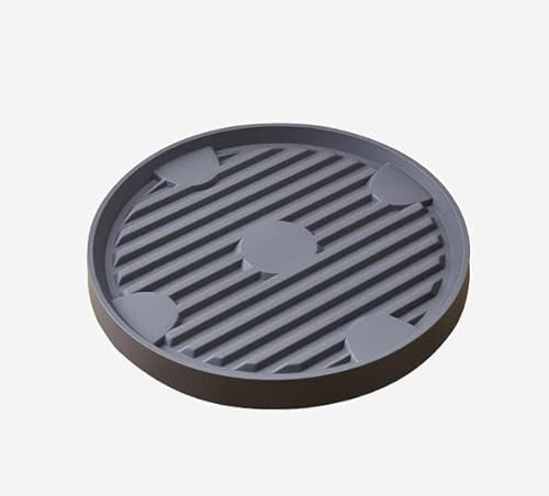 Rund Kunststoffe Pflanzenroller Outdoor mit Versteckte Räder und Wasserspeicherung, Blumenroller Außenbereich und Innenbereich, Pflanzenroller mit Softrollen für Parkett, Schwerlast,Grau,40cm