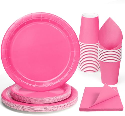 Party Geschirr 96 Stück Rose Kinder Geburtstag Mädchen Party Dekoration Zubehör Set Papier Geschirr Set