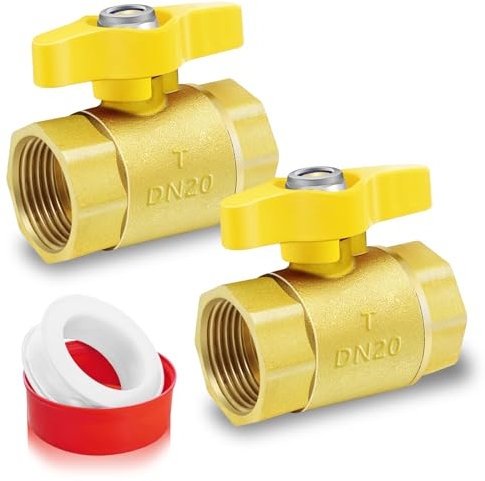 Boltigen 2Pack Gas Ball Valves 3/4'' FIP x 3/4'' FIP Double Female Port Brass Natural Gas Shut Off Valve with 1/4-Turn Handle Plumbing Fitting Control Connector 0.75''