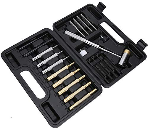 21-teiliges Locher-Set, Mechanisch, Rollstift-Stanzer-Set, Mittellocher-Werkzeug mit Doppelseitigem Hammer, Einfache Bedienung, Automatisches Körner-Reparaturwerkzeug für Locher,