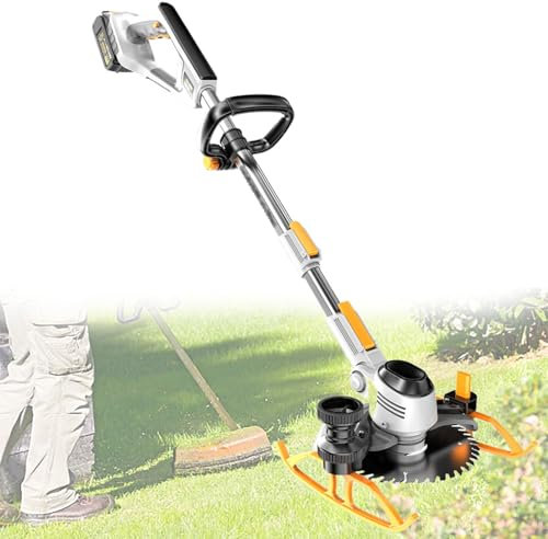 Beachtiful Désherbeur électrique sans Fil, Mangeur sans Fil, Alimenté par Batterie avec Moteur sans Balais, Désherbant à Piles, avec Lames Métalliques (2 Batteries)