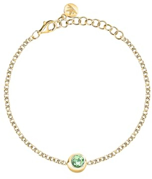 Morellato Bracciale da donna in argento 925 riciclato con pietra verde, collezione TESORI ETERNI SAXN13, Argento 925 riciclato, peridotite