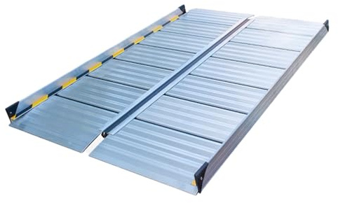 Rollstuhlrampe, Rampe Rollstuhl, Rollstuhlrampen, 300 Kg Tragkraft für Zuhause, Stufen, Treppen, Behinderungen, Türen, Aluminium-Klapprampen für Rollstühle(120 * 37.5 * 8cm/47 * 15 * 3in)