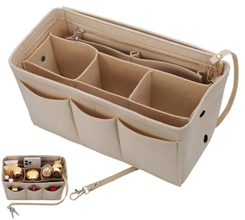 OWLMATE Taschenorganizer, Organizer Tasche, Handtaschen Organizer, Taschenorganizer Shopper für Damen Mädchen (Beige, M)