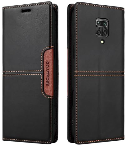 NETANY Compatible pour Xiaomi Redmi Note 9S/Note 9 Pro Max/Note 10 Lite Coque de téléphone, étui Portefeuille avec Porte-Carte [Support de Fonction] Rabat en Cuir Étui en Cuir de Protection (Noir)