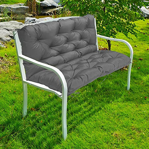 Gartenschaukel-Sitzkissen-Set für 2- / 3-Sitzer, Outdoor-Möbel, sonnenbeständig, Stuhlpolster mit Rückenlehne, rutschfeste Bänder, Ersatz-Bankkissen für Sofa, Veranda, Zweisitzer