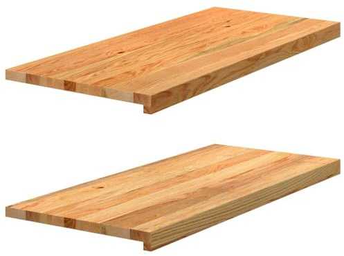 Juroupi Davanzali 2 pz Marrone Chiaro 90x40x2 cm Legno Massello Rovere,Davanzali per Finestre,per Interni,Davanzale Interno,Soggiorno,Decorazione-4009159