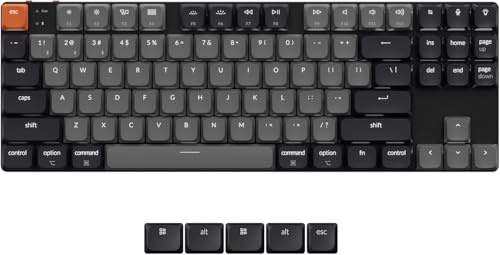 Keychron K1 Version 6 Custom Wireless Mechanische Tastatur Bluetooth/USB-C, weiß LED, QMK/VIA Programmierbare Makros, PBT Keycaps, für Mac Windows, Gateron 2.0 Red Switch