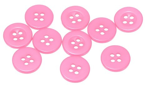 QUARKZMAN 10 Stück Knöpfe 12,5mm Bastelknöpfe Rosa Nähknöpfe Harz Rund Flach 4-Loch Kunststoffknöpfe für Nähen DIY Handwerk Scrapbooking Dekorieren Kleidung Mänteln Blusen Hemden