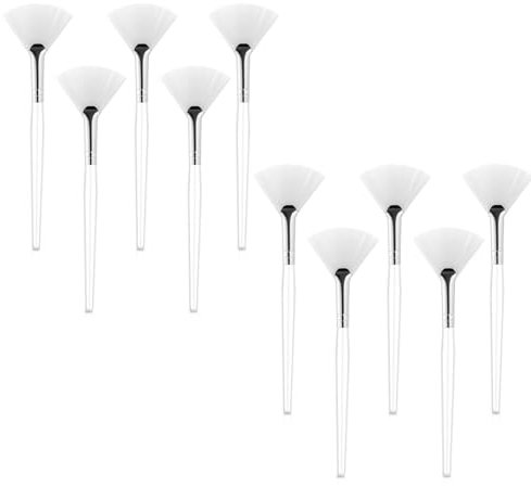 10Pcs Soft Facial Fan Brush, Fan Brushes for Facials, Soft Facial Brush for Mud Mask and Cream Application