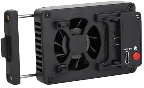 Asixxsix Ventilador de enfriamiento de semiconductores de cámara, Control de Temperatura Inteligente Ventilador de enfriamiento de cámara Externa de Carga USB para cámara sin Espejo DSLR