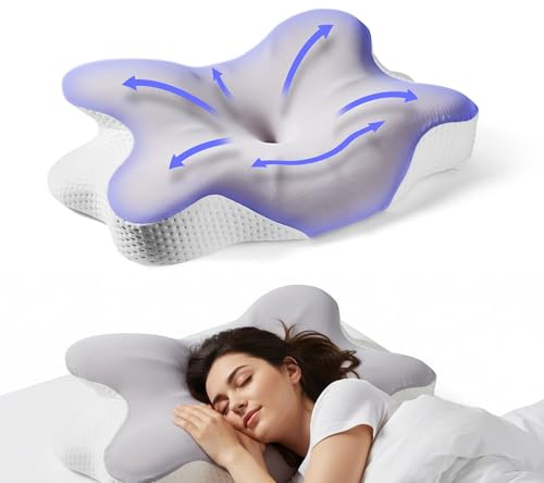Cervical Neck Pillow for Neck Relief – Butterfly Memory Foam, Neck & Shoulder Pain Support, Ergonomic Pillow for Side & Back Sleepers – Breathable Cooling Cover, Odourless, Part Of ComfyLife UK