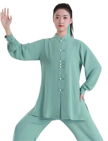 LVCHAO Traje de Tai Chi for mujer: uniforme elegante y fluido for Baduanjin y artes marciales, ropa de actuación for primavera y otoño Para hombres y mujeres(Color2,M)