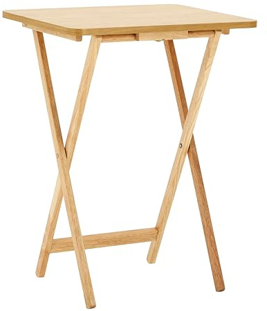 Premier Housewares - Mesa Auxiliar Plegable de Madera, 49 x 39 x 65 cm, Color marrón Claro
