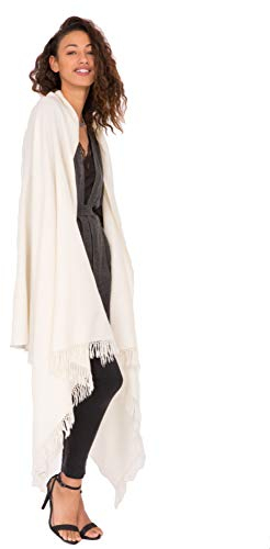 likemary Pashmina Shawls and Wraps for Women – Merino Wool Scarf & Travel Blanket – Warm, Lightweight Winter Wrap – Handmade Scarf Gifts for Women - Cream Ivory