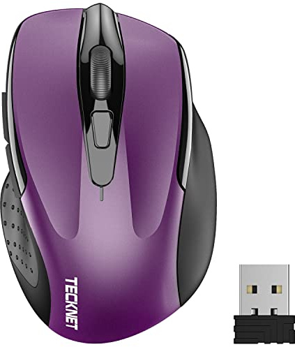 TECKNET Pro Wireless Mouse, 2600 DPI, 5 Adjustment Levels, 2.4G Ergonomic Optical Mice,30 Month Battery Life, Computer Mouse for Laptop, Windows, Chromebook, 6 Button Mouse, 36 Month Warranty