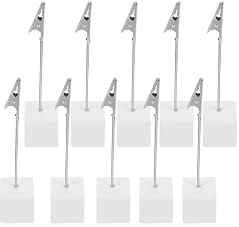 VORCOOL Kartenhalter Cube Memo Halter Card Clip Foto Büroklammern Hinweis - 10 Stück (Silber)