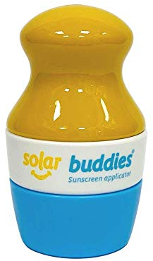Solar Buddies Sunscreen Applicator - Single Blue - Refillable Roll on Sponge Sunscreen, Suncream & Lotion Applicator For Kids, Adults & Families - Holds 3.4fl oz, Perfect Size for Travel