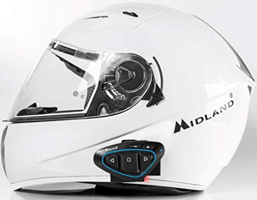 Midland C1231.03 BTX2 Pro S interfono con Bluetooth 4.2, Nero/Blu