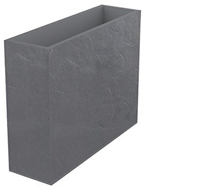 EDA - Loft XL Volcania 63 l - Dekor Steinoptik - doppelwandig - Wasserspeicherbereich - 99 x 29 x 78 cm - Kieselgrau