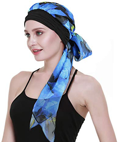 Cancer huvudbonader halsdukar för kemoterapi kvinnor Fitted Bandana Hårbortfall Headwrap Cap