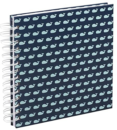Hama Kinderalbum Whales (Spiralalbum für Baby und Kinder Fotos, Fotoalbum mit 40 Seiten, Fotobuch für 40 Photos, Photoalbum zum Selbstgestalten und Einkleben, Scrapbook im Format 23x20 cm) blau