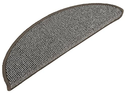 vidaXL Stufenmatten 15 STK. 56x17x3 cm Grau Halbrund