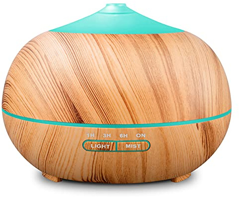 Eteriska oljor diffuser arom luftfuktare: 400 ml ultraljud doft luftfuktare elektrisk doftlampa aromaterapi nebulisator trä luft diffusor med LED & timer för sovrum lägenhet kontor yoga