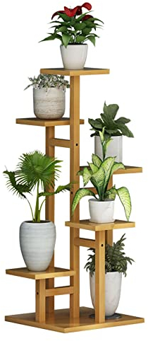 WYFZT Bambus-hoher Pflanzenständer, Pflanzenregal Blumenständer Blumenregal Blumentreppe Blumenbank Fensterbank für Innen-Außenbalkon-Garten, 40 × 40 × 102 cm