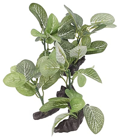 Tissting Plante Artificielle d'Aquarium, Plante Aquarium Plantes Artificielle Vivante Réalistes en Fausse Plante Soie Aquarium Ficus Arbre Décorations pour Aquariums Réservoirs de Poissons
