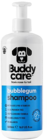 Kaugummi-Hundeshampoo von Buddycare - Tiefenreinigendes Shampoo für Hunde - Süßer Duft - Mit Aloe Vera und Pro-Vitamin B5 (500ml)