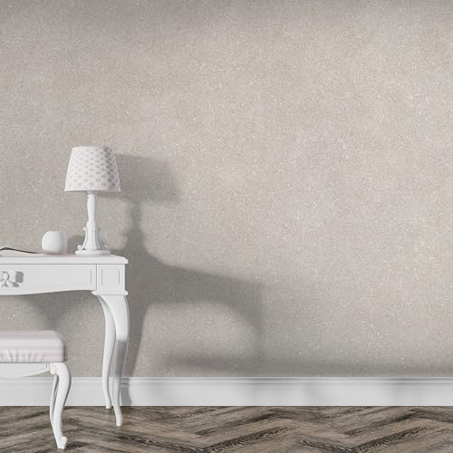 Belka B11 Glänzende Beige Tapete - Reine Baumwolle & mineralischer Glimmerstein - Selbstklebend - Wärme- & Schalldämmend - Modern & Stilvoll, DIY Öko & Natürlich | ca. 3 qm (m²)