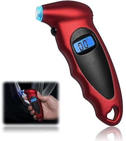 Digital Tyre Pressure Gauge with Backlit LCD and Non-Slip Grip High Precision Tyre Pressure Checker 4 Settings 150 PSI/10Bar/1000KPA/10Kg/c㎡for Car,Bicycle,Motorcycle