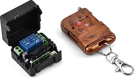 Cuifati Receptor de Interruptor Inalámbrico RF de unCanal, relé de 12 V 10 A con Transmisor de Control Remoto para Regulación Automática, Frecuencia de 315/MHz, Distancia de 100 M