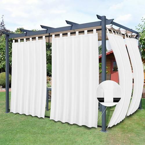 Easy-Going Tende da patio staccabili, con passanti superiori, antivento, resistenti alle intemperie, per cabana, veranda, pergola e gazebo, 2 pannelli, 137 x 213 cm (larghezza x lunghezza), colore