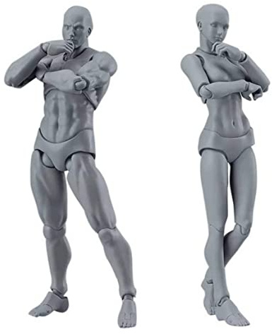 NIDONE Artisti Manikin Action Figure Disegno Modello, Modello di Figura per Schizzi, manichino Flessibile Come Modello per Il Disegno - Aiuto Ideale di Pittura e Disegno - 2 Pezzi da 5,91 Pollici