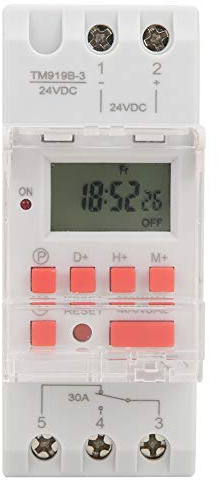 Minuterie Numérique Programmable 24V, 30a, écran LCD, 16 Programmes Marche/arrêt, 24 Heures, pour Lampadaires, Panneaux Néon, Chauffe-eau