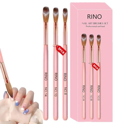 Pinceles para, conjunto de pinceles de uñas de acrílico, 3 pinceles de | polvo de acrílico para extensiones de arte de uñas, Herramienta para grabado de uñas, principiantes y professionn