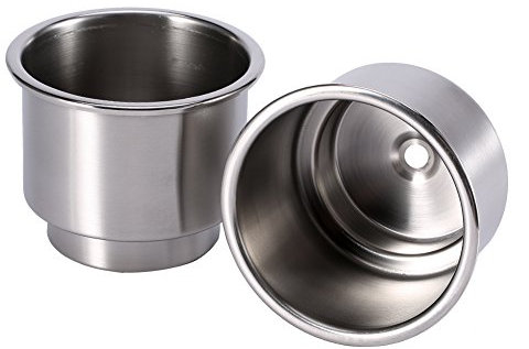 Portabicchieri per Auto in Acciaio Inossidabile 2 Pezzi, Portabicchieri in Acciaio Inossidabile con Scarico, Ruggine e Resistente per per Barche Marine