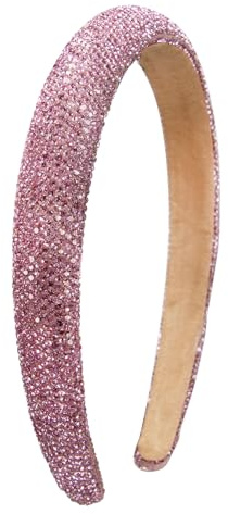 Alpenflüstern Trachten-Haarreif Glitzer breit - Damen Haarschmuck, Haarband rutschfest fürs Dirndl (rosa-pink) ADV149