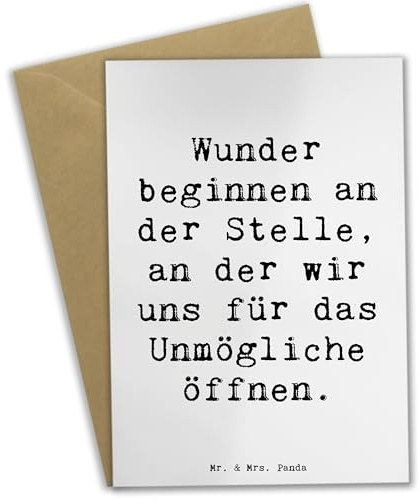 Mr. & Mrs. Panda Glückwunschkarte Spruch Wunder beginnen - Geschenk, Freude, Magie, babykarte, einladungskarten, Zaubern, dankeskarten, weihnachtskarten, Grußkarte, Magische Momente, Motivation, Zitat