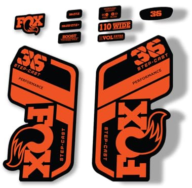 Autocollant de rechange pour fourche Fox 36 2021 Step Cast Performance Series Orange (brillant)