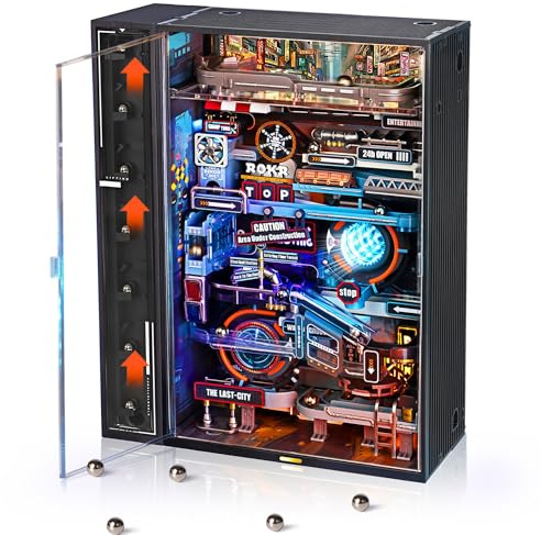 ROKR Pistas para Canicas Cyberpunk The Last City Puzzle 3D Maquetas Construir Adultos Steampunk Setup Gaming Mesa Regalo Idea para Hombres MR01S