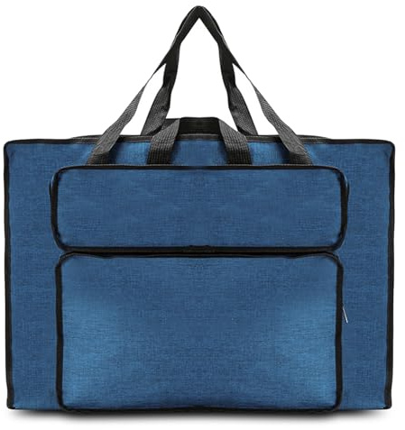 Bocguy Transporttasche Wasserdicht A3 Kunstmappe Multifunktional Zeichnungtasche Zeichenbrett Tasche mit Griffe Malerei Kinder Künstlermappe Leicht Portfolios Aufbewahrungstasche, Azul, A2, Maletín