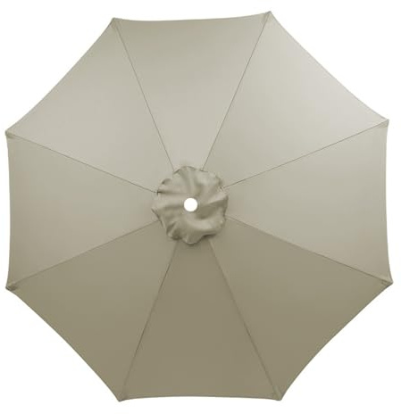 Hiseng Replacement Parasol Canopy Replacement Parasol Cover 6/8 Arms, Elegant Fade Resistant Sun Umbrella Replacement Cloth Garden for Garden Umbrella Patio Yard Beach (3m(8 Arms),Beige)