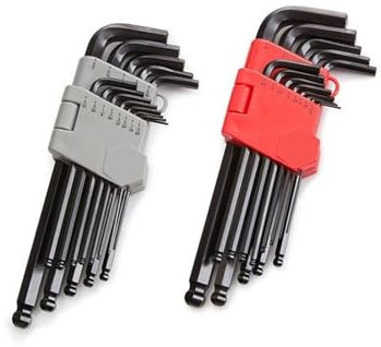 XUCZHAI Llaves Allen Destornillador ennegrecido de pulgada métrica, llave Manual de longitud media, juego de llaves en L con cabeza de bola Hexagonal, 13 Uds. Para Bicicleta Motocicleta(13PC metric)