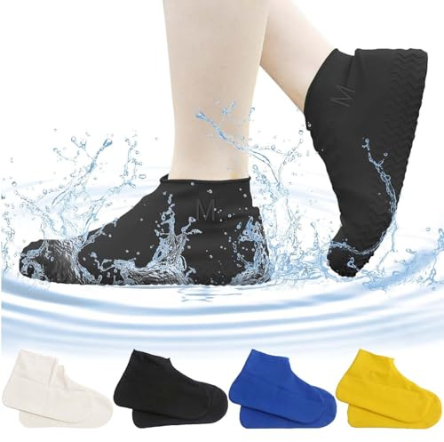 VIDSTW Copriscarpe Impermeabili Taglie 4 Paia Copriscarpe Pioggia Bambini 32-40 Proteggi Scarpe Pioggia Adatto per Giornate Piovose, Nevose, Escursioni e Sentieri Fangosi
